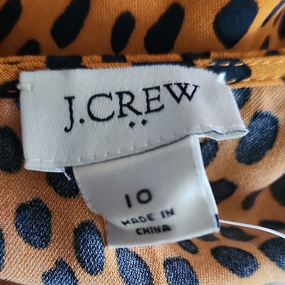 J.Crew NWT Leopard Print Wrap Dress Size 10 Short Sleeve V-Neck 100% Polyester - Picture 13 of 14